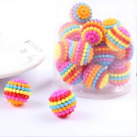 Acrylic Jewelry Beads Round injection moulding DIY multi-colored 20mm Sold By Bag