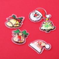 Plastic Hair Accessories DIY Findings with Resin Christmas Design Sold By PC