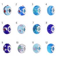 Perles Murano European, chalumeau, Rond, DIY, plus de couleurs à choisir, 10x14mm, 100PC/sac, Vendu par sac