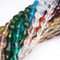Teardrop Krystal perler, Glas, du kan DIY & facetteret, flere farver til valg, 8x12mm