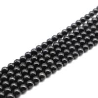 Perles obsidienne noire, Rond, poli, DIY & normes différentes pour le choix, noire, Vendu par brin