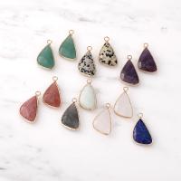 Pingentes em  jóias, cobre, with Pedra natural, joias de moda & DIY & facetada, Mais cores pare escolha, 26x15x6mm, vendido por PC
