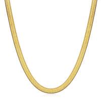 RVS slang ketting, Roestvrij staal, gold plated, slang keten & voor vrouw, 4mm, Per verkocht Ca 17.7 inch Strand