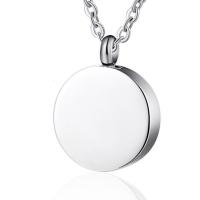 Stainless Steel Cinerary Casket Pendant Round plated fashion jewelry & Unisex Sold By PC