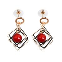 Zinc Alloy Drop Earrings with Plastic Pearl plated for woman nickel lead & cadmium free Sold By Pair