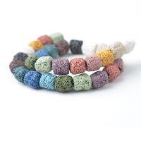 Natural Lava Beads fashion jewelry 10mmX13mm Sold By Strand