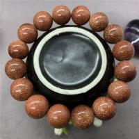 Natural Goldstone Bracelet Round fashion jewelry & Unisex brown 19CM Sold By Strand