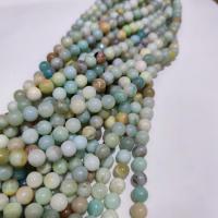 Amazonit Perlen, rund, DIY & verschiedene Größen vorhanden & satiniert, blau, verkauft von Strang