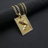 Titanium Steel Pendants plated fashion jewelry & with rhinestone Sold By PC