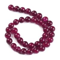 Natürlicher Granat Perlen, rund, poliert, DIY & verschiedene Größen vorhanden, Fuchsia, verkauft von Strang
