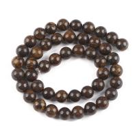 Bronzite Stone Beads, Runde, poleret, du kan DIY & forskellig størrelse for valg, brun, Solgt af Strand