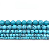 Turquoise Kralen, Synthetisch Blauw Turquoise, Ronde, gepolijst, DIY & verschillende grootte voor keus, turkoois blauw, Verkocht door Strand