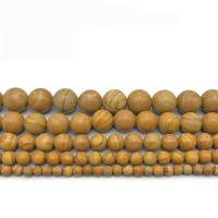 Natural Grain Stone Beads Round polished DIY yellow Sold By Strand