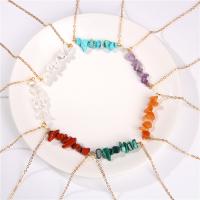 Natural Gemstone Necklace Natural Stone with Zinc Alloy fashion jewelry & Unisex 51cm Sold By Strand