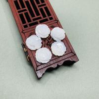 Shell Half Hole Bead polished DIY white Sold By PC