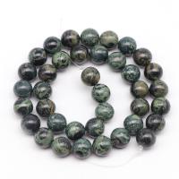 Gemstone smykker perler, Kambaba + Jasper, Runde, mode smykker & du kan DIY & forskellig størrelse for valg, grøn, Solgt af Strand
