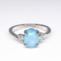 Messing ringen, met Opaal, plated, verschillende grootte voor keus & voor vrouw, meer kleuren voor de keuze, nikkel, lood en cadmium vrij, Maat:5-12, Verkocht door PC