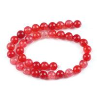 Perline naturali agata vena di drago, Cerchio, lucido, DIY & formato differente per scelta, rosso, Venduto da filo