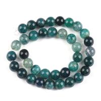 Natural Dragon Veins Agate Beads Round polished DIY turquoise blue Sold By Strand
