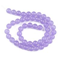 Purple Chalcedony Beads Round polished DIY light purple Sold By Strand
