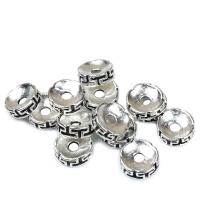 Alliage d'aluminium perle d'entretoise, bijoux de mode & DIY, argent, 8x3mm, 1000/sac, Vendu par sac