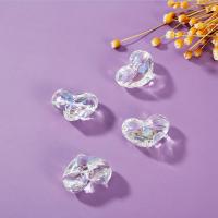 Transparent akryl perler, Heart, AB farve forgyldt, du kan DIY, 25x35mm, 200pc'er/Bag, Solgt af Bag