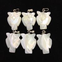 Shell Pendants Trochus Owl Carved DIY white Sold By PC