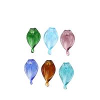 Pingentes de Lampwork de plantas, vidrilho, banhado, joias de moda & DIY, Mais cores pare escolha, 13x28mm, vendido por PC
