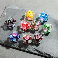 Χάντρες Lampwork εσωτερική λουλούδι, Γυάλινα, επιχρυσωμένο, κοσμήματα μόδας & DIY, περισσότερα χρώματα για την επιλογή, 16x18mm, Sold Με PC