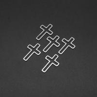 Stainless Steel Linking Ring Cross silver color plated Sold By PC