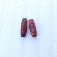 Perles agate dzi tibétaine naturelle, Oindre, DIY, rouge, 30mm, 5PC/sac, Vendu par sac