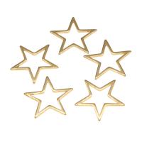 Stainless Steel Linking Ring Star gold color plated Sold By PC