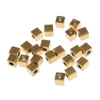 Edelstahl-Beads, Edelstahl, rund, goldfarben plattiert, 4x4x4mm, verkauft von PC