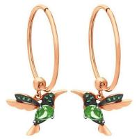Zinc Alloy Drop Earrings Bird gold color plated for woman & with rhinestone 30mm Sold By Lot