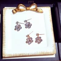 Zinc Alloy Drop Earring Flower plated for woman & with rhinestone nickel lead & cadmium free Sold By Pair