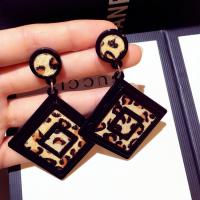Zinc Alloy Drop Earring with horse hair Geometrical Pattern plated Korean style & for woman nickel lead & cadmium free Sold By Pair