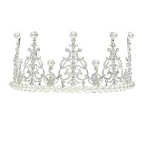 Bridal Tiaras Zinc Alloy with Plastic Crown plated & with rhinestone Sold By Lot