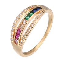 Sześciennych cyrkon Brass Ring Finger, Mosiądz, Powlekane, biżuteria moda & różnej wielkości do wyboru & mikro utorować cyrkonia & dla kobiety, dostępnych więcej kolorów, bez zawartości niklu, ołowiu i kadmu, 10x20mm, sprzedane przez PC