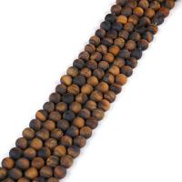 Natural Tiger Eye Beads Round DIY & frosted Sold By Strand