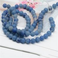 Aventurin Perlen, Blauer Aventurin, rund, DIY & verschiedene Größen vorhanden & satiniert, blau, verkauft von Strang