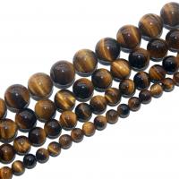 Tiger Eye Beads, Runde, poleret, du kan DIY & forskellig størrelse for valg, Solgt af Strand