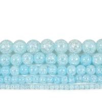 Round Crystal Beads polished DIY Aquamarine Sold By Strand