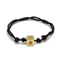 Fashion Create Wax Cord Bracelets Brass with Wax Cord fashion jewelry & with rhinestone black Sold By Bag
