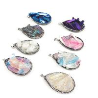 Quartz Gemstone Pendants Natural Stone plated fashion jewelry & DIY 55mm Sold By PC