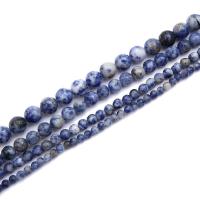 Μπλε Spot Stone Beads, Γύρος, DIY & διαφορετικό μέγεθος για την επιλογή, περισσότερα χρώματα για την επιλογή, Sold Με Strand