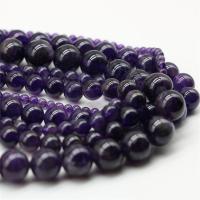 Natural Amethyst Beads Round DIY Sold By Strand