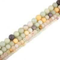 Amazonit Perlen, rund, DIY & verschiedene Größen vorhanden & satiniert, keine, verkauft von Strang