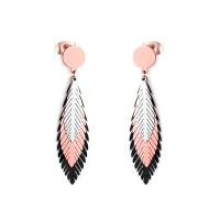 Stainless Steel Drop Earring Leaf plated fashion jewelry & for woman Sold By Lot