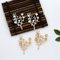 Brass Brooch Findings with Cubic Zirconia plated fashion jewelry & DIY Sold By PC