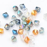 Bicone krystalperler, Krystal, forgyldt, mode smykker & du kan DIY, flerfarvet, 6mm, 100PC/Strand, Solgt af Strand